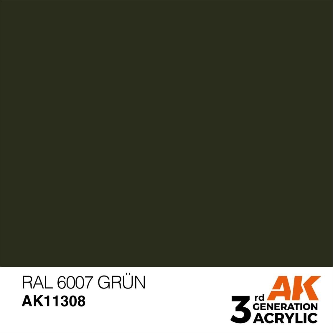 AK 11308 17 ml. RAL 6007 Grün, AFV Serisi 3GEN Akrilik Model Boyası