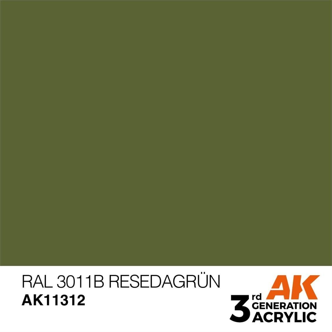 AK 11312 17 ml. RAL 6011B Resedagrün, AFV Serisi 3GEN Akrilik Model Boyası