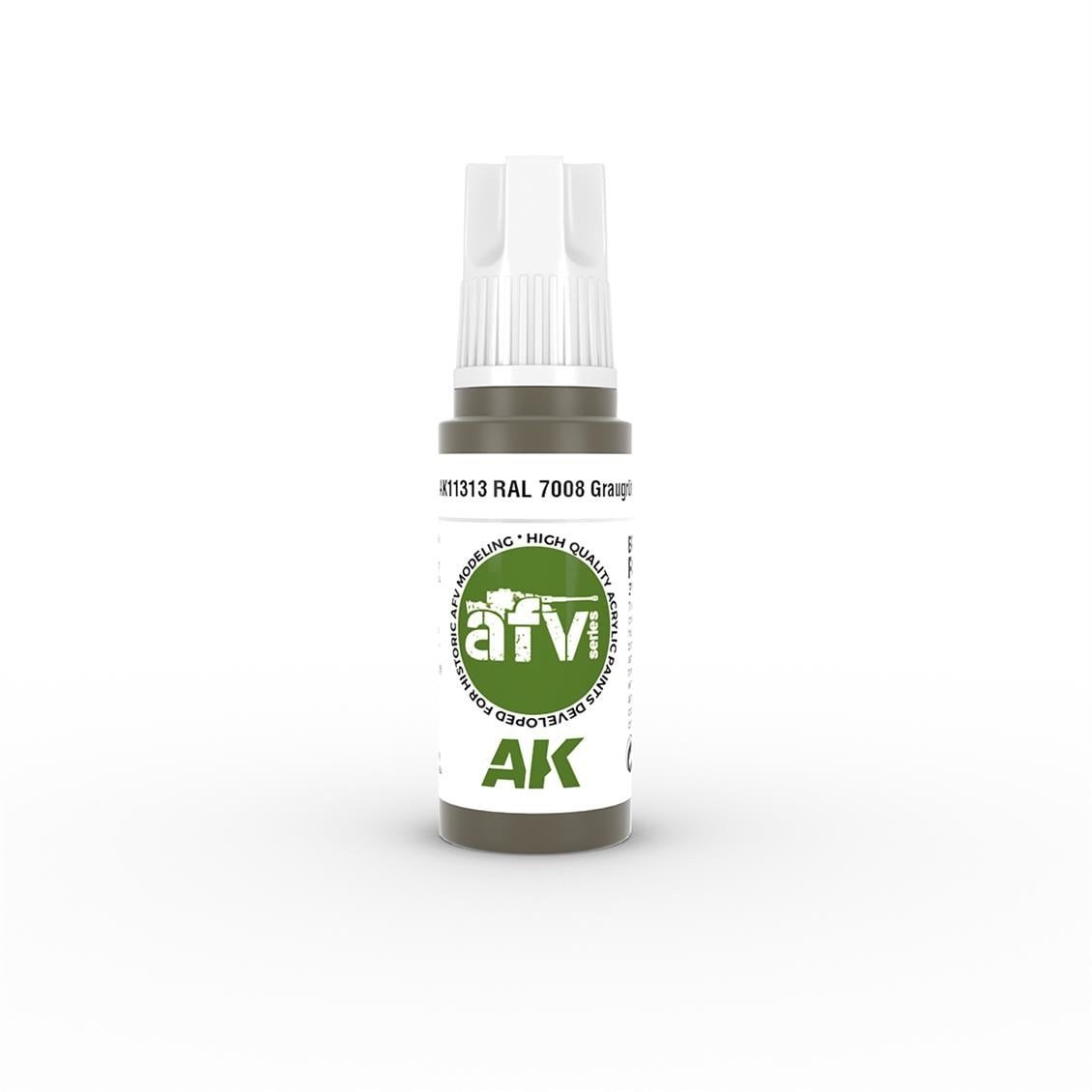 AK 11313 17 ml. RAL 7008 Graugrün, AFV Serisi 3GEN Akrilik Model Boyası