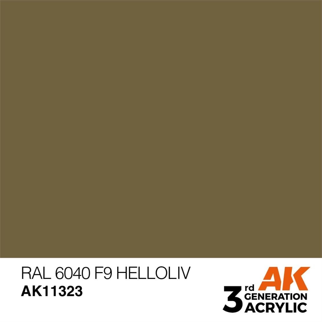AK 11323 17 ml. RAL 6040 F9 Helloliv, AFV Serisi 3GEN Akrilik Model Boyası