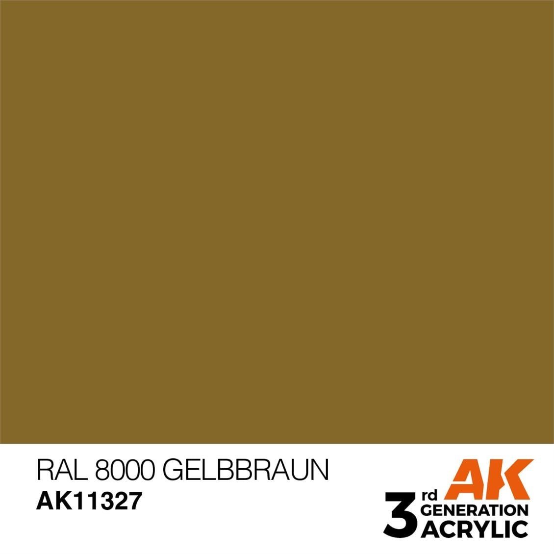 AK 11327 17 ml. RAL 8000 Gelbbraun, AFV Serisi 3GEN Akrilik Model Boyası
