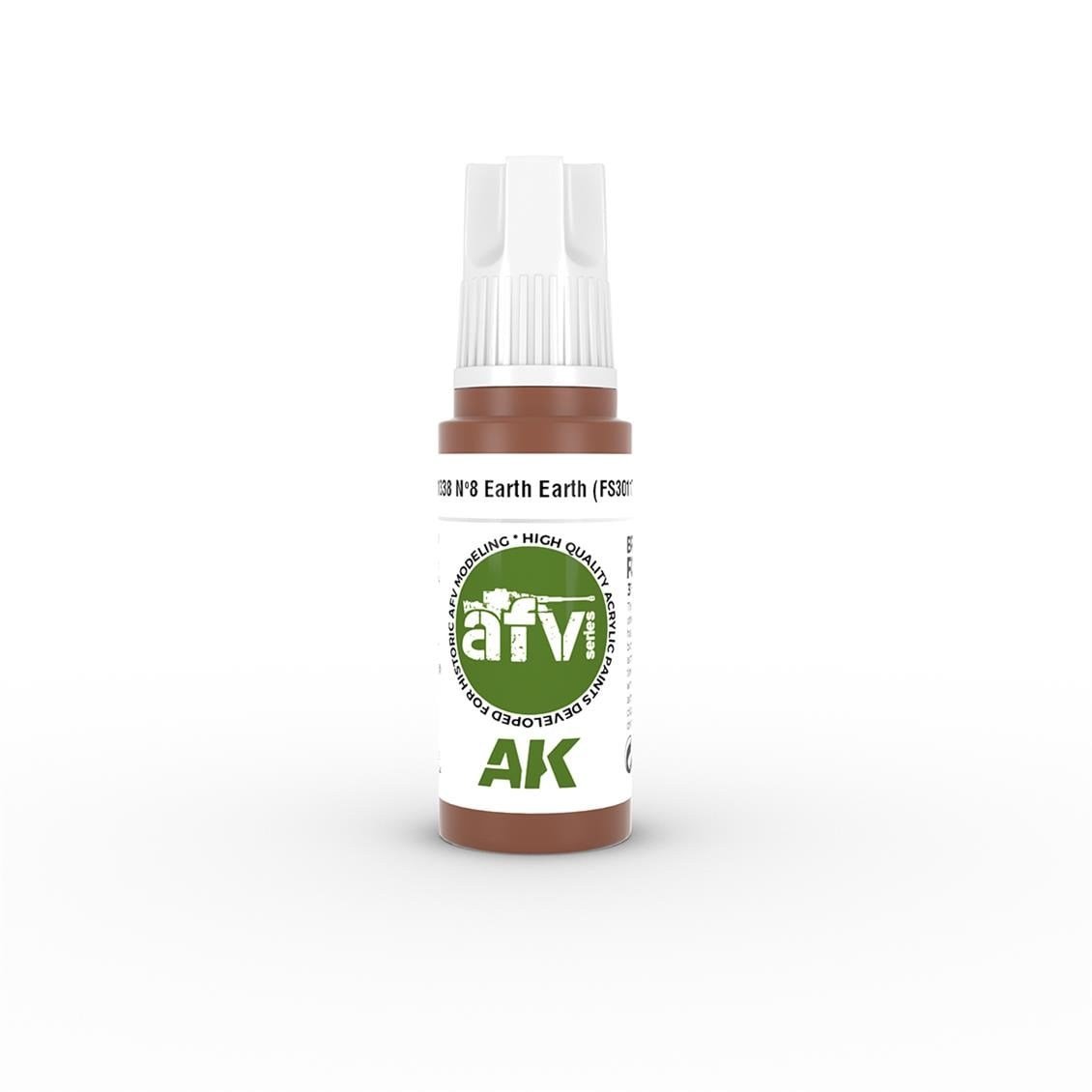 AK 11338 17 ml. Nº8 Earth Red (FS30117), AFV Serisi 3GEN Akrilik Model Boyası