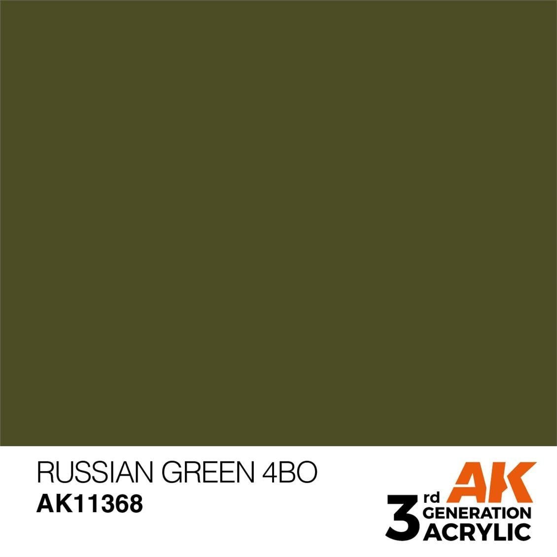 AK 11368 17 ml. Russian Green 4BO, AFV Serisi 3GEN Akrilik Model Boyası