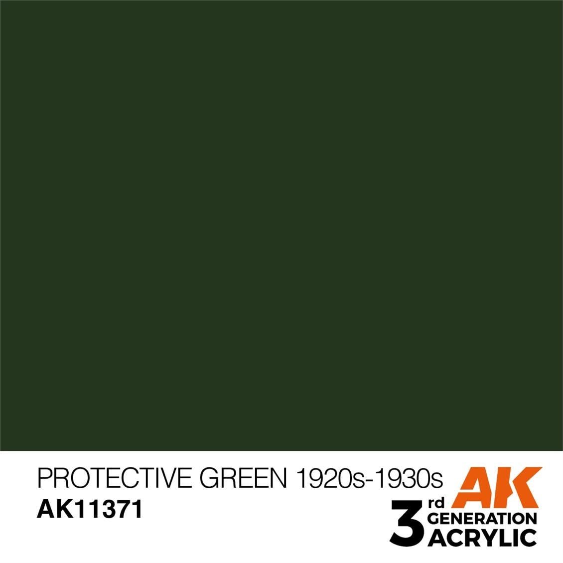 AK 11371 17 ml. Protective Green 1920s-1930s, AFV Serisi 3GEN Akrilik Model Boyası