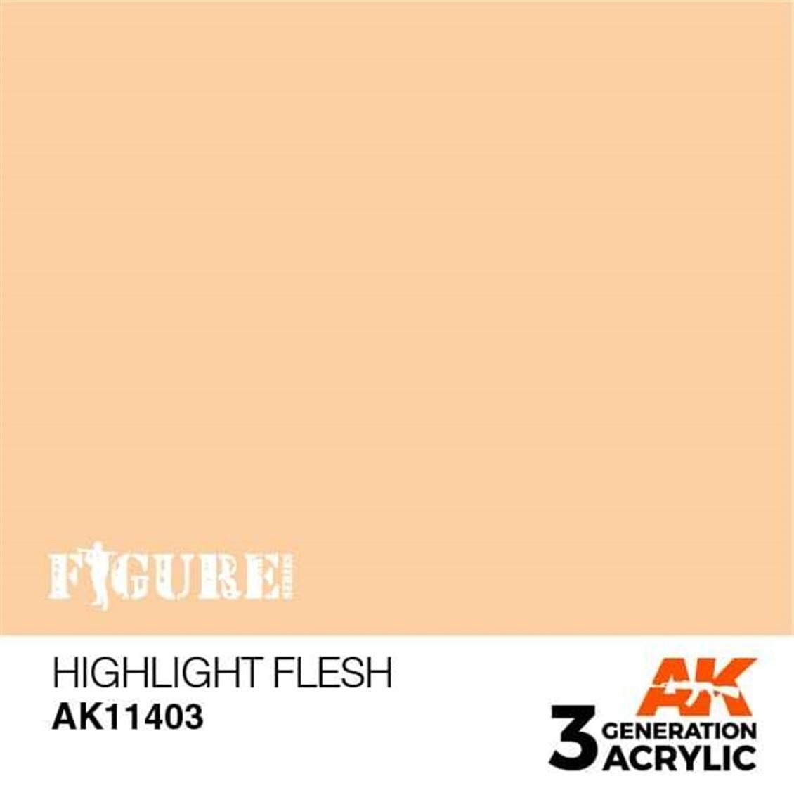 AK 11403 17 ml. Highlight Flesh, Figür Serisi 3GEN Akrilik Model Boyası