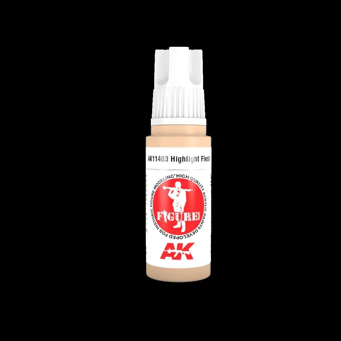 AK 11403 17 ml. Highlight Flesh, Figür Serisi 3GEN Akrilik Model Boyası