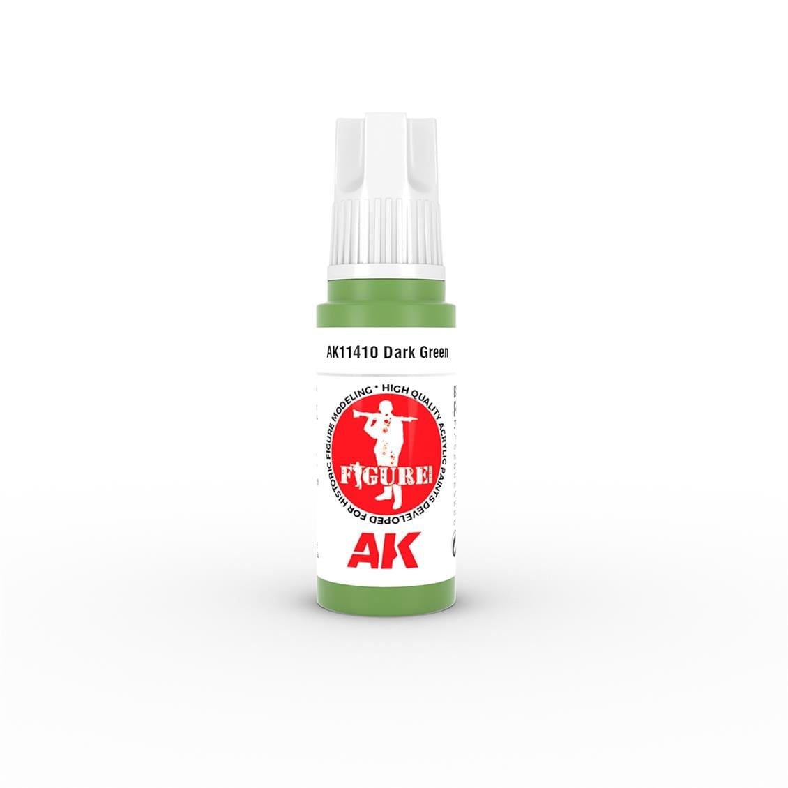 AK 11410 17 ml. Dark Green, Figür Serisi 3GEN Akrilik Model Boyası