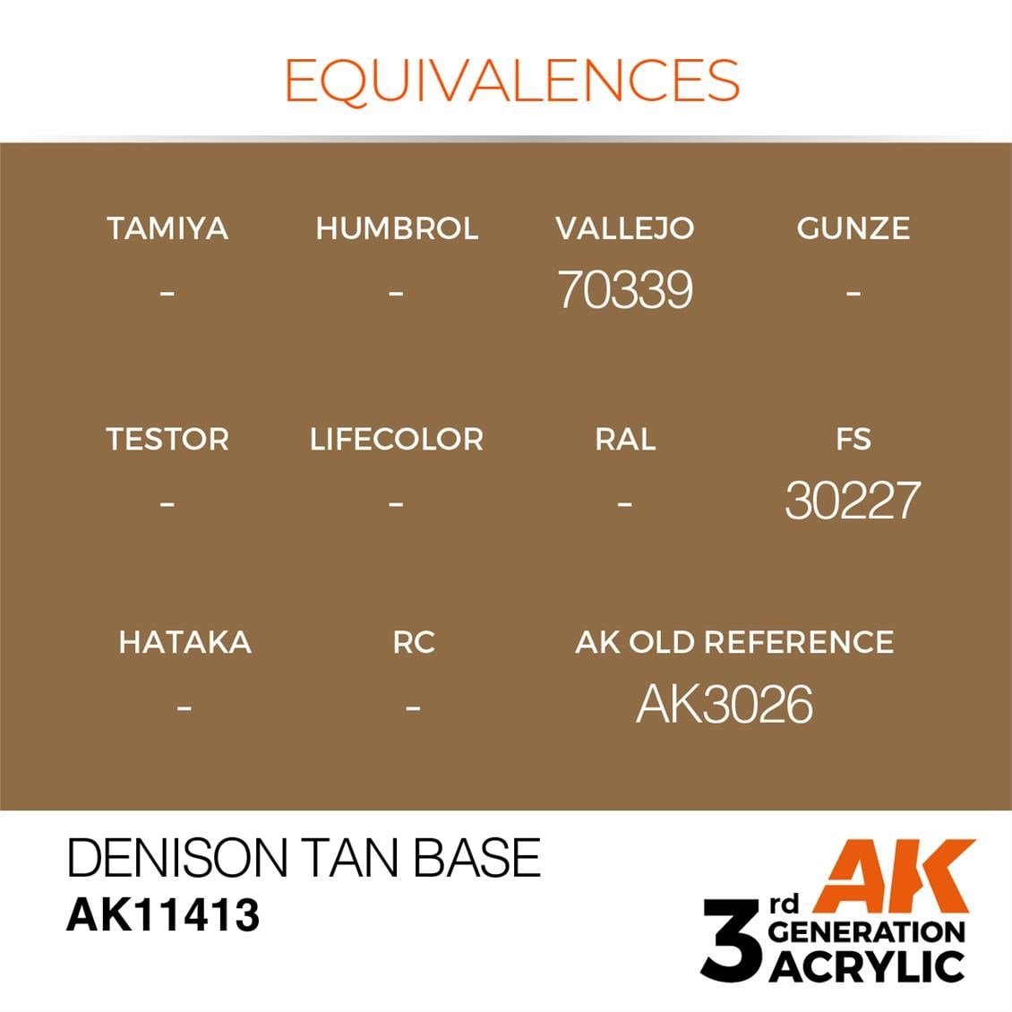 AK 11413 17 ml. Denison Tan Base, Figür Serisi 3GEN Akrilik Model Boyası