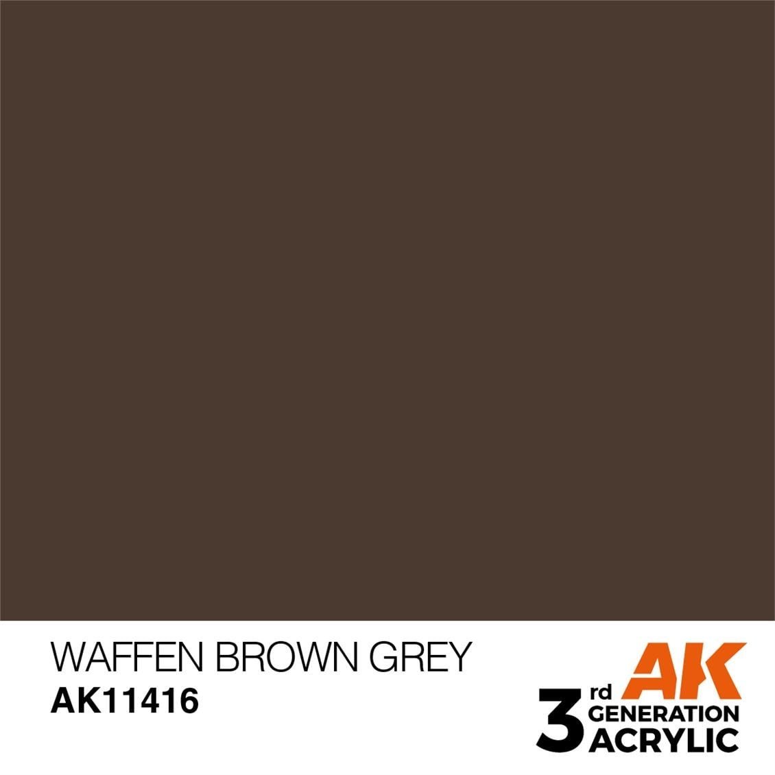 AK 11416 17 ml. Waffen Brown Grey, Figür Serisi 3GEN Akrilik Model Boyası