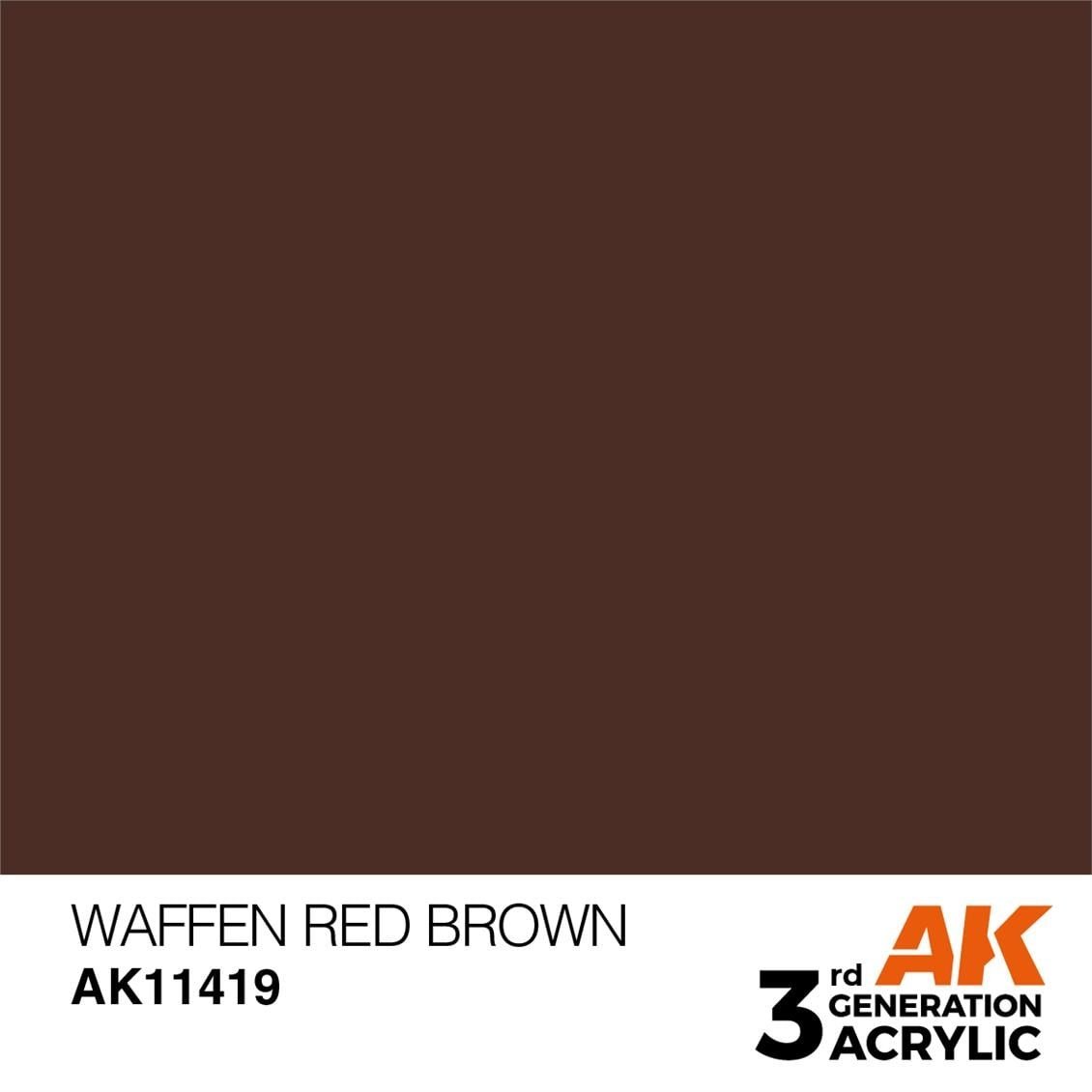 AK 11419 17 ml. Waffen Red Brown, Figür Serisi 3GEN Akrilik Model Boyası