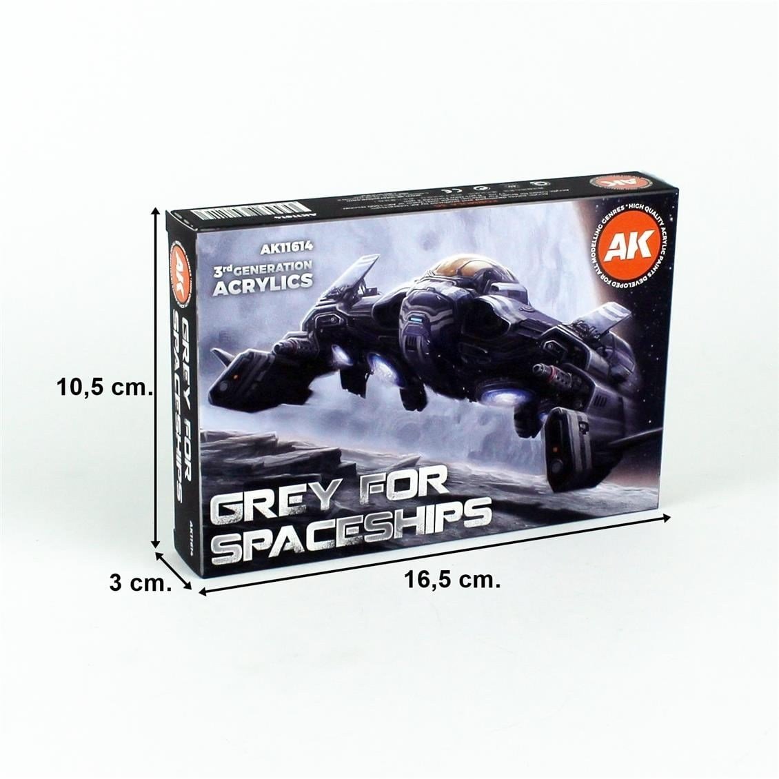 AK 11614 6x17 ml. Uzay Araçları Gri Tonları, Akrilik 3GEN Model Boyası Seti