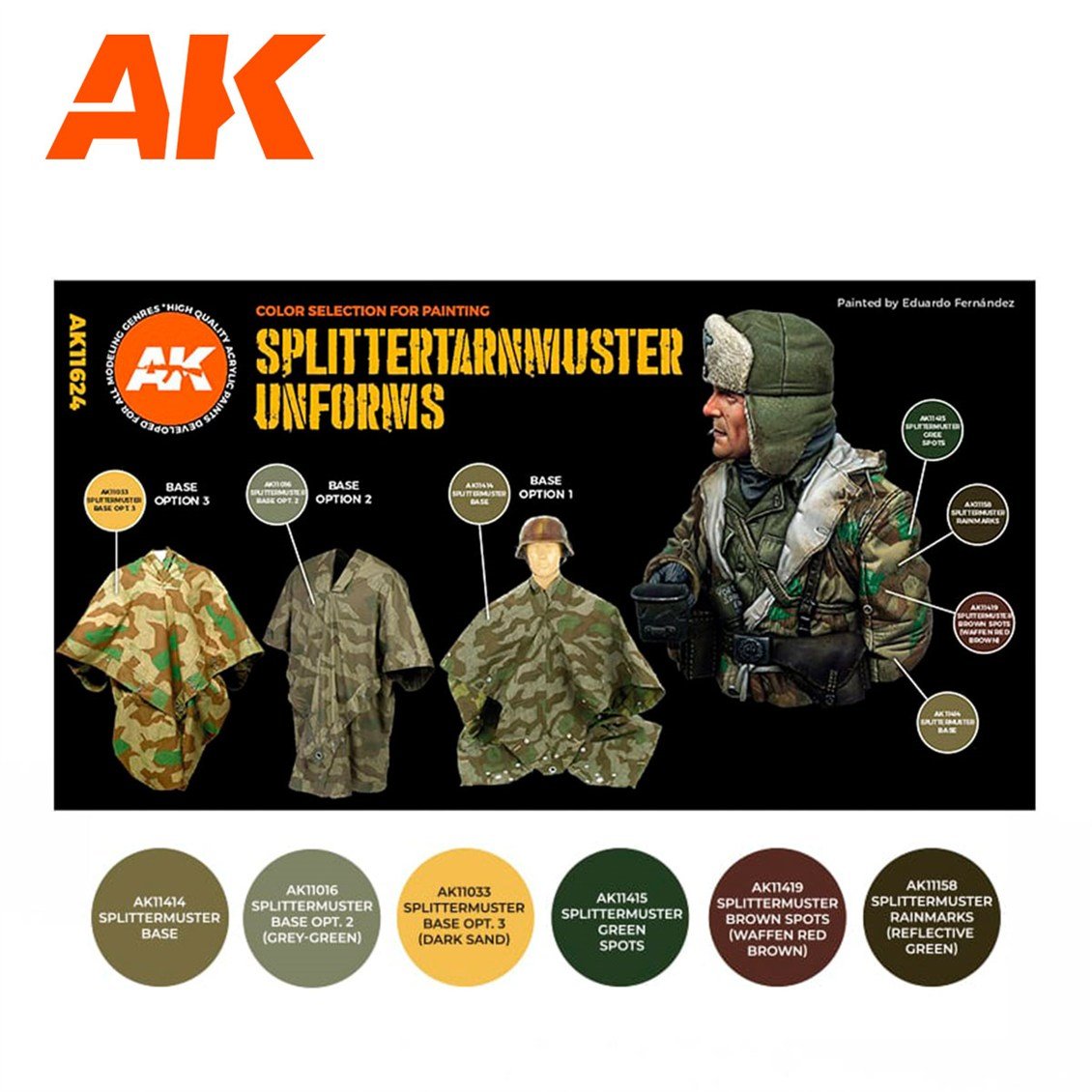 AK 11624 6 x17 ml. Sıçrama Desenli Uniformalar, Akrilik 3GEN Model Boyası Seti