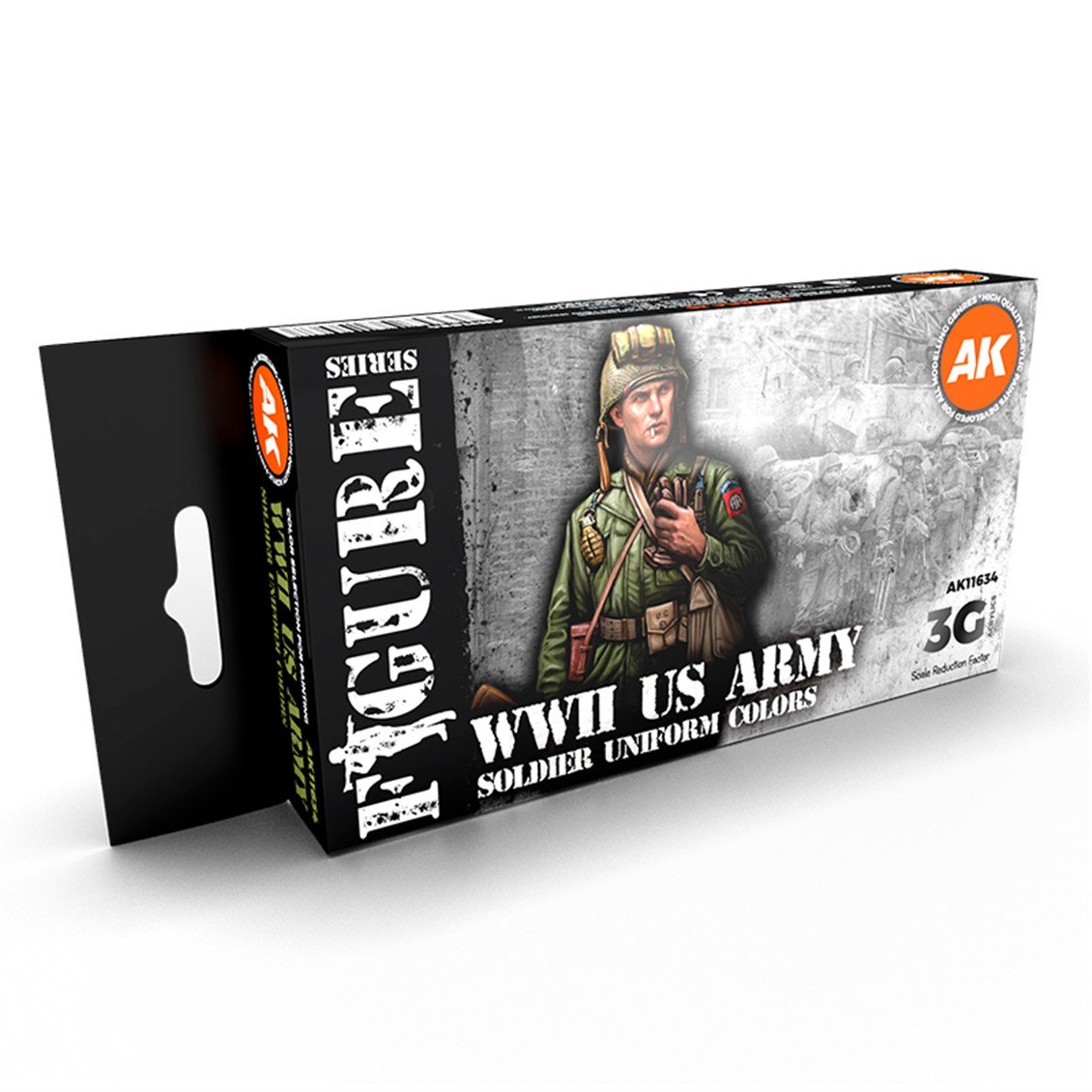 AK 11634 6 x17 ml. WW II Amerikan Uniformaları, Akrilik 3GEN Model Boyası Seti