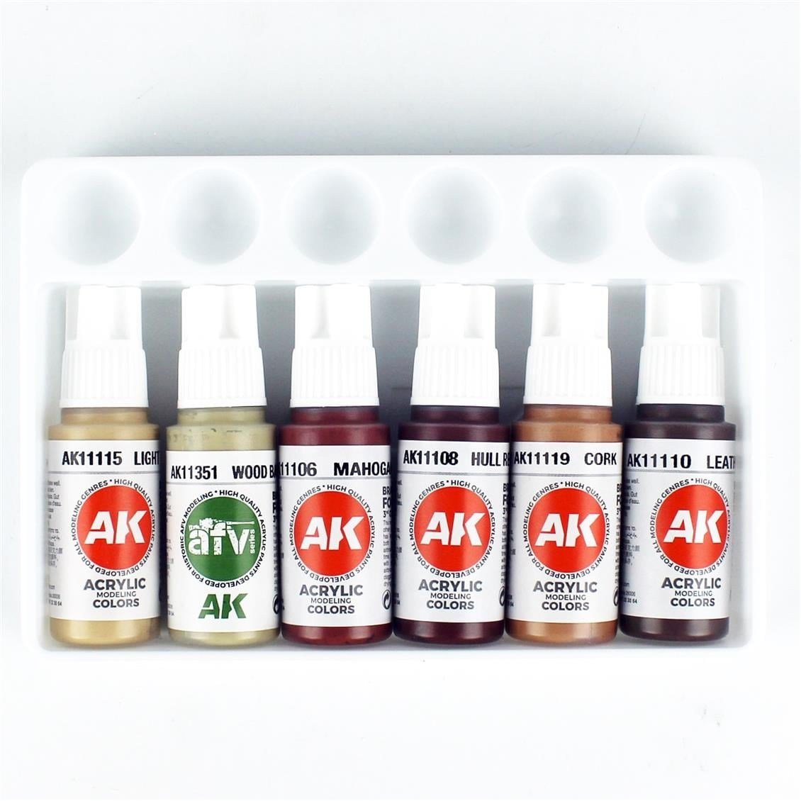 AK 11673 6x17 ml. Eski ve Yıpranmış Ahşap Renkleri-A, Akrilik 3GEN Model Boyası Seti
