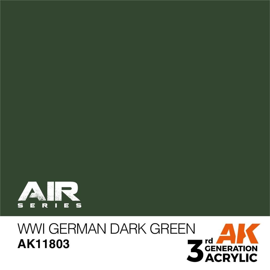 AK 11803 17 ml. WWI German Dark Green, Aircraft Serisi 3GEN Akrilik Model Boyası