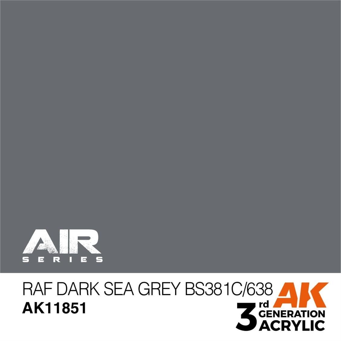 AK 11851 17 ml. RAF Dark Sea Grey BS381C/638, Aircraft Serisi 3GEN Akrilik Model Boyası