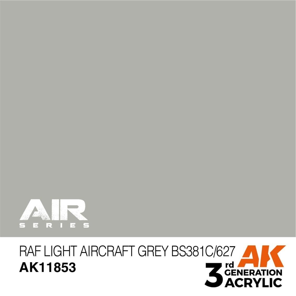 AK 11853 17 ml. RAF Light Aircraft Grey BS381C/627, Aircraft Serisi 3GEN Akrilik Model Boyası