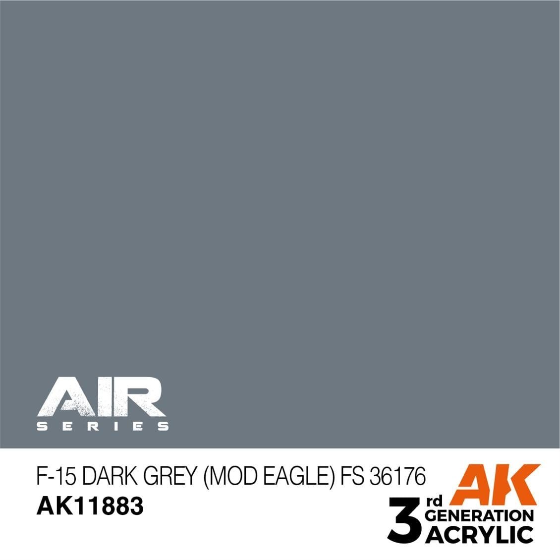 AK 11883 17 ml. F-15 Dark Grey (Mod Eagle) FS 36176, Aircraft Serisi 3GEN Akrilik Model Boyası