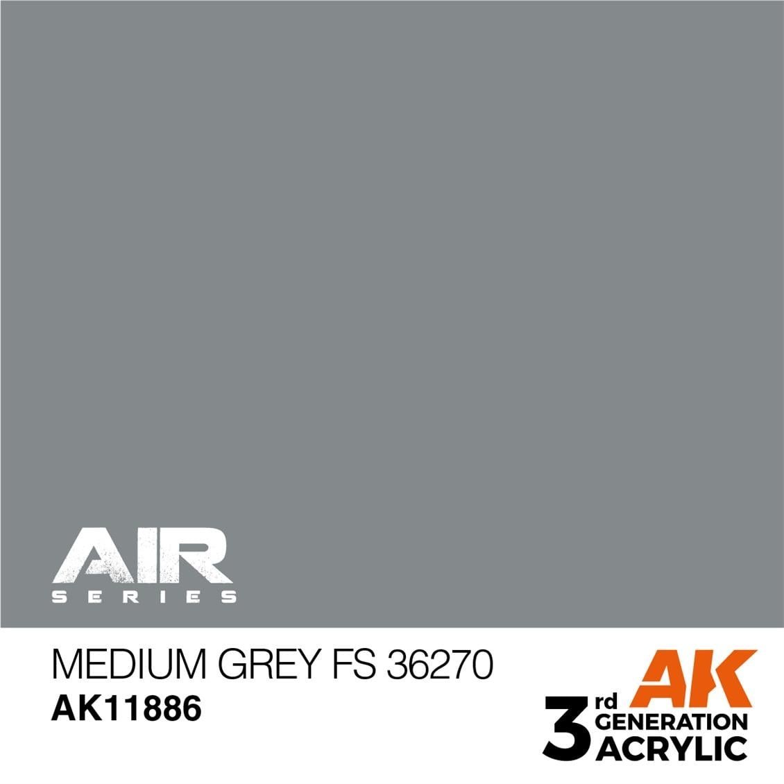 AK 11886 17 ml. Medium Grey FS 36270, Aircraft Serisi 3GEN Akrilik Model Boyası