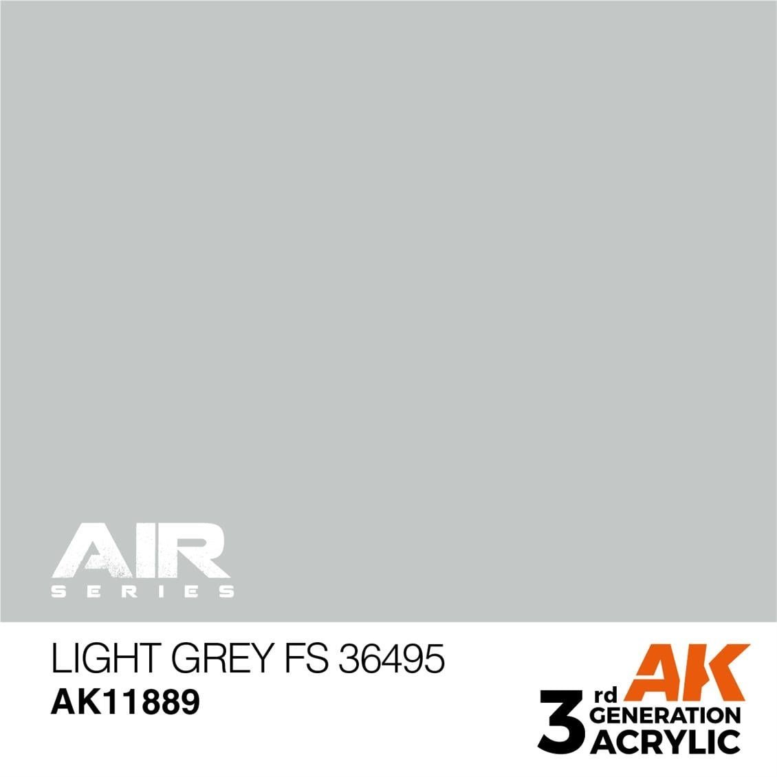 AK 11889 17 ml. Light Grey FS 36495, Aircraft Serisi 3GEN Akrilik Model Boyası