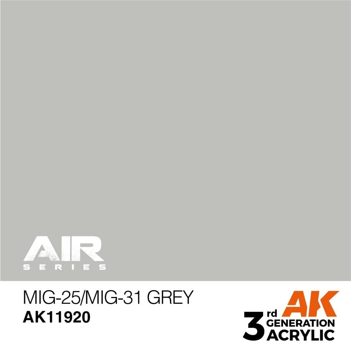 AK 11920 17 ml. MiG-25/MiG-31 Grey, Aircraft Serisi 3GEN Akrilik Model Boyası