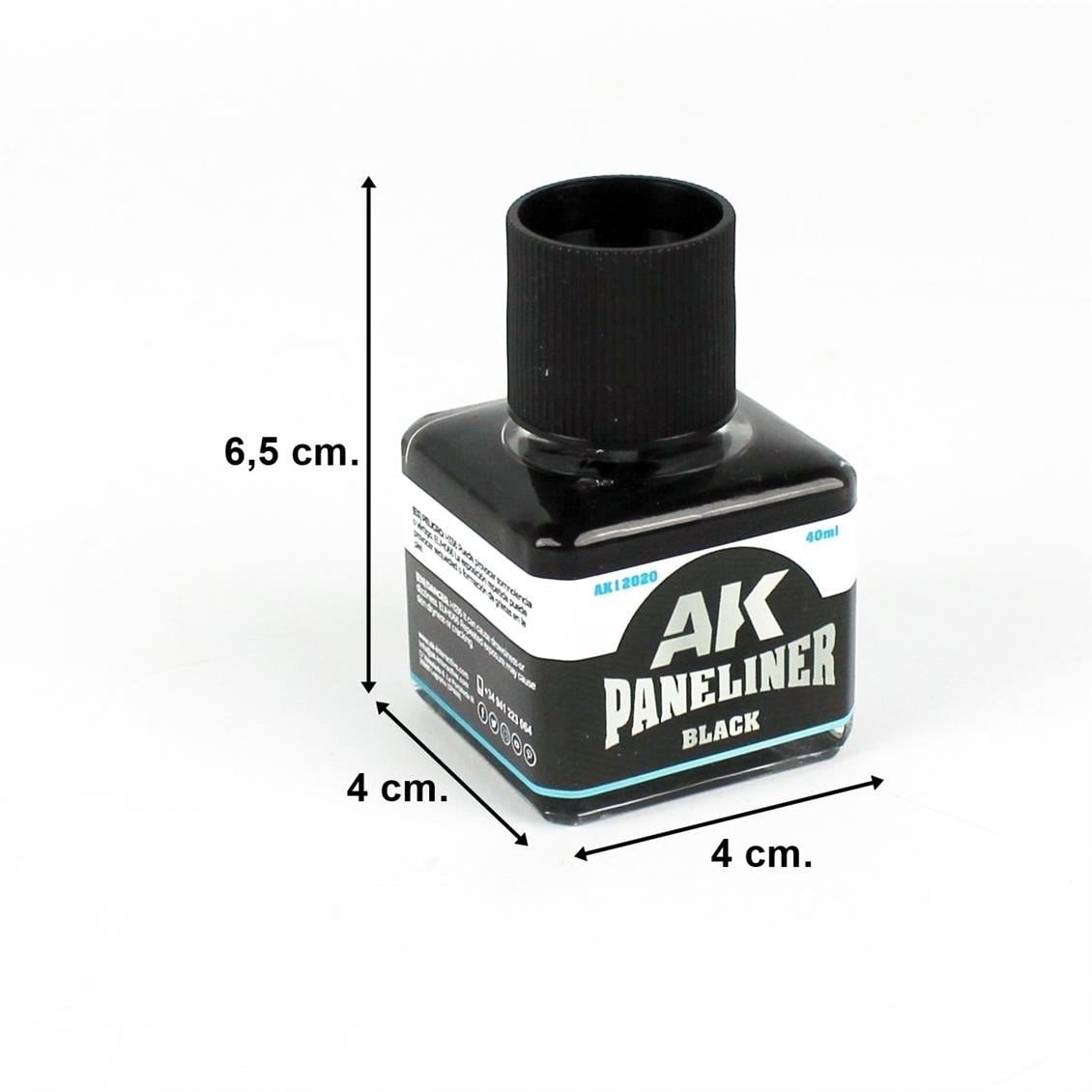 AK 12020 40 ml. Paneliner, Siyah, Enamel Boya