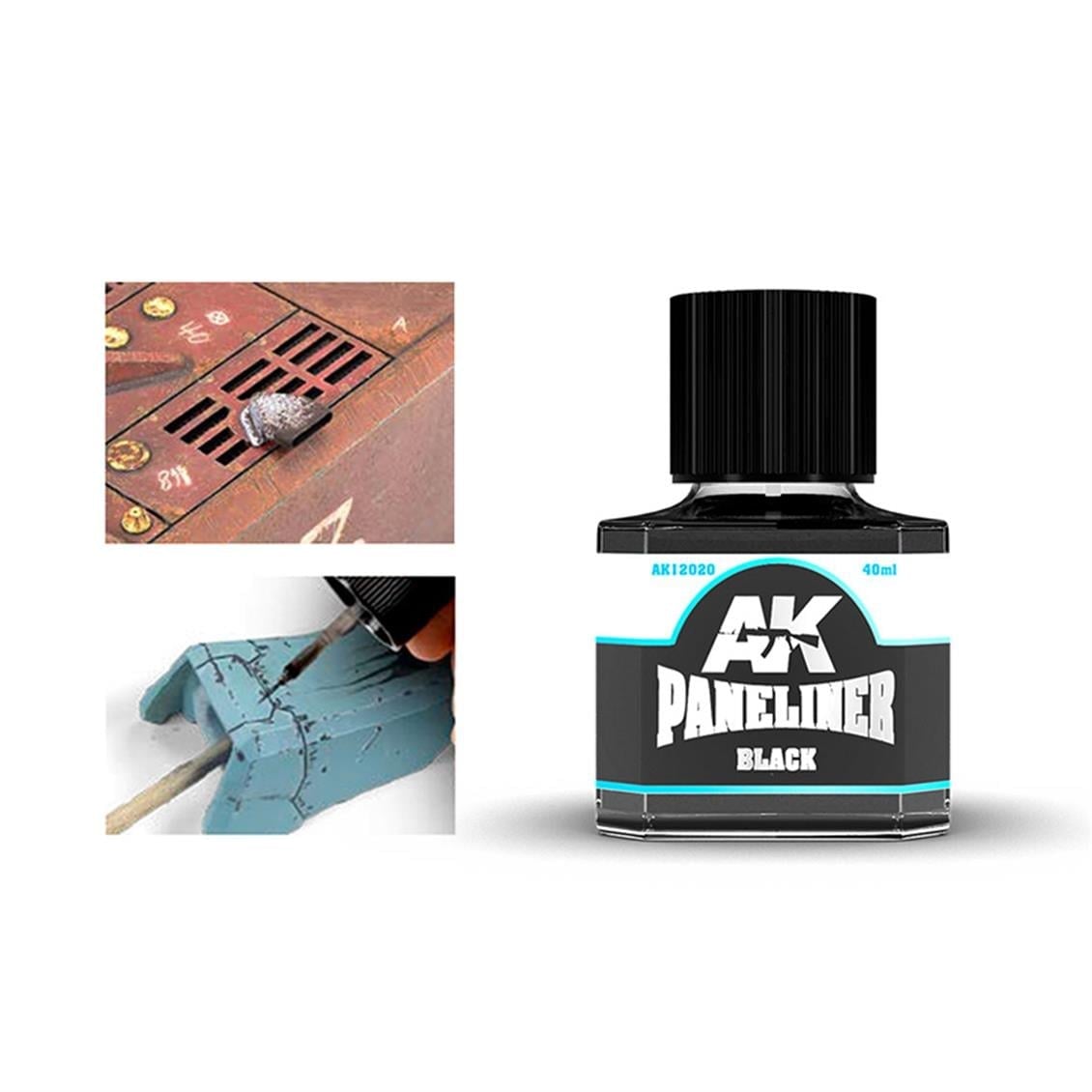 AK 12020 40 ml. Paneliner, Siyah, Enamel Boya