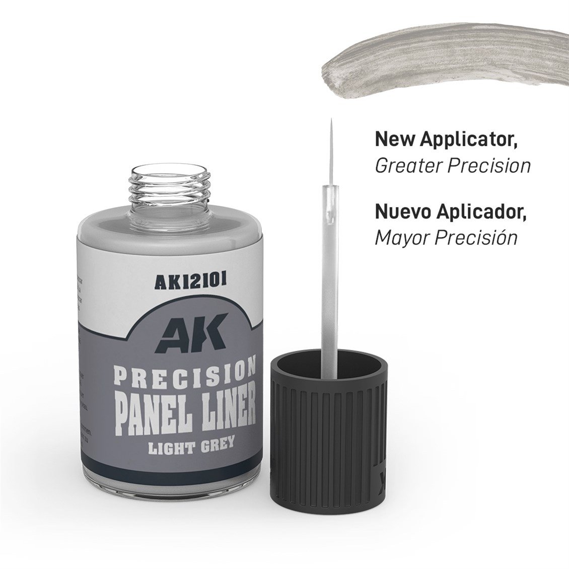 AK 12101 30 ml. Açık Gri Paneliner, Fırçalı Kapaklı, Enamel Boya