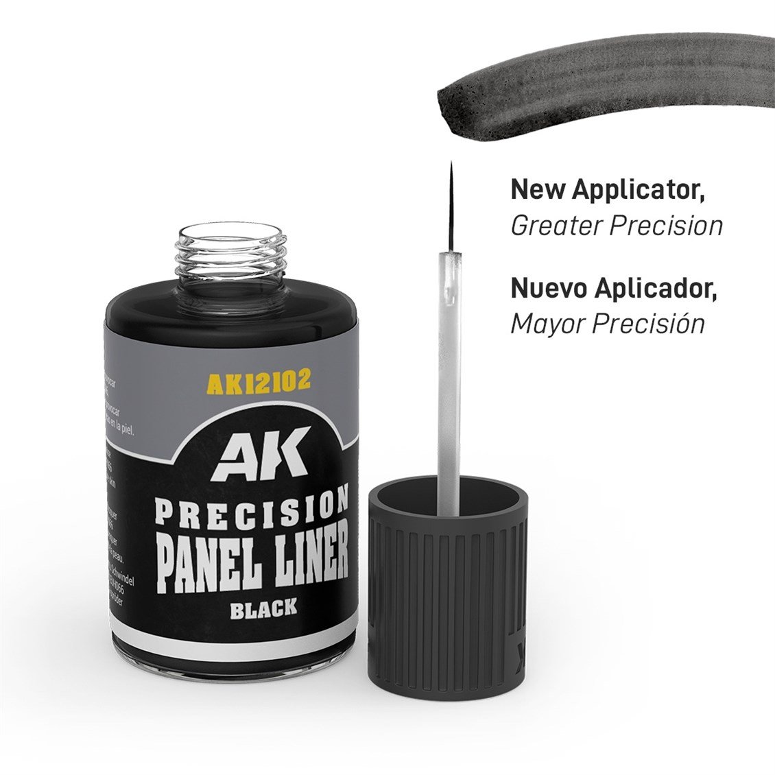 AK 12102 30 ml. Siyah Paneliner, Fırçalı Kapaklı, Enamel Boya
