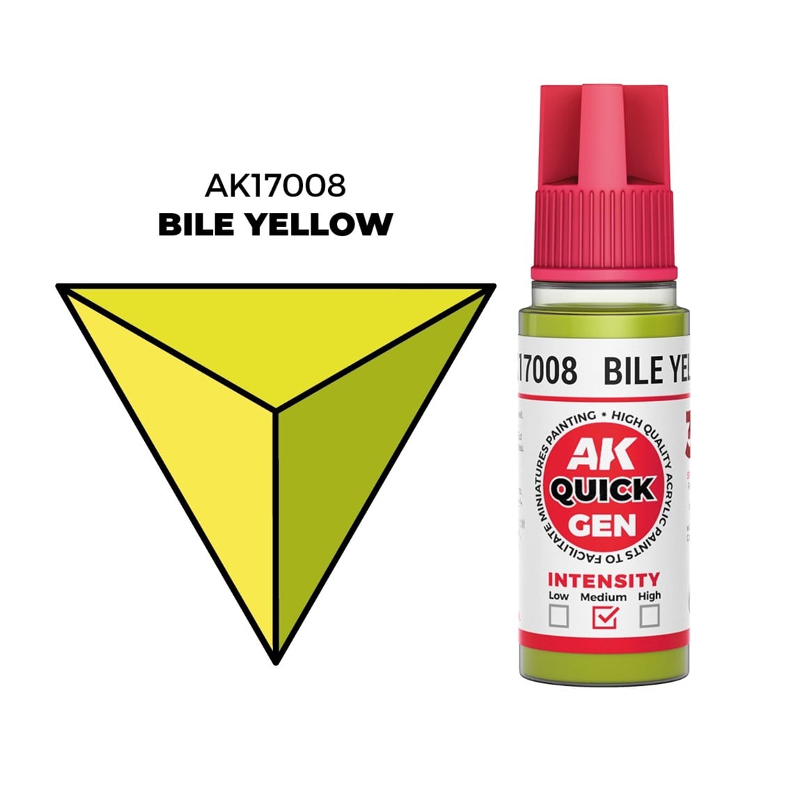 AK 17008 18 ml. Bile Yellow, QuickGen Serisi Akrilik Model Boyası