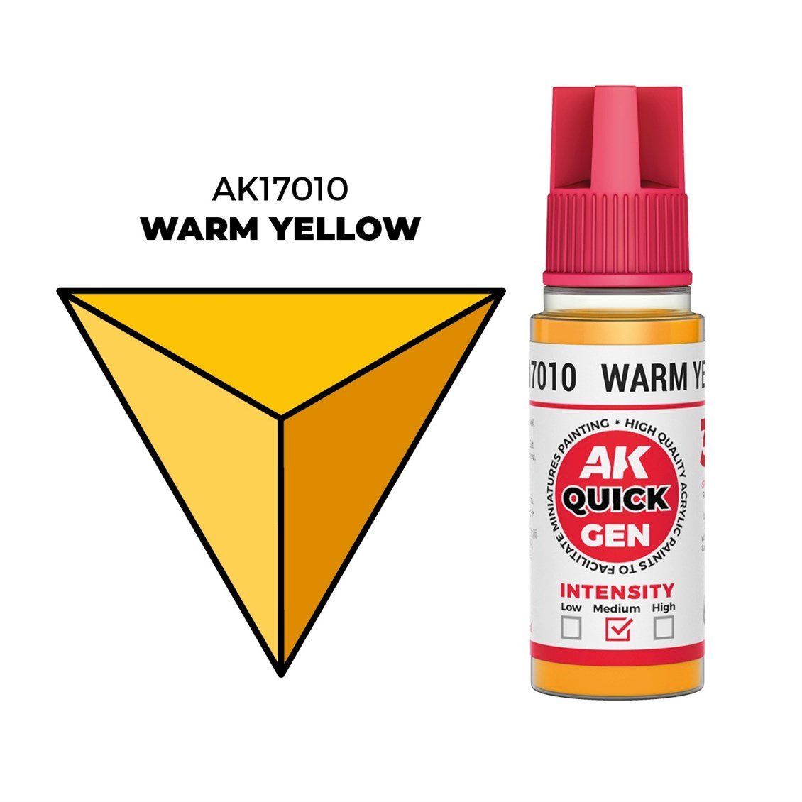 AK 17010 18 ml. Warm Yellow, QuickGen Serisi Akrilik Model Boyası