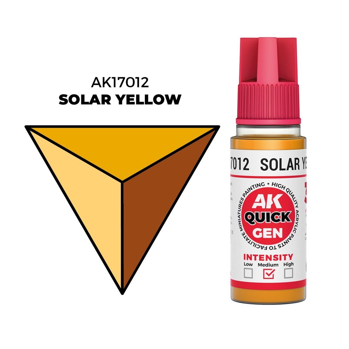 AK 17012 18 ml. Solar Yellow, QuickGen Serisi Akrilik Model Boyası