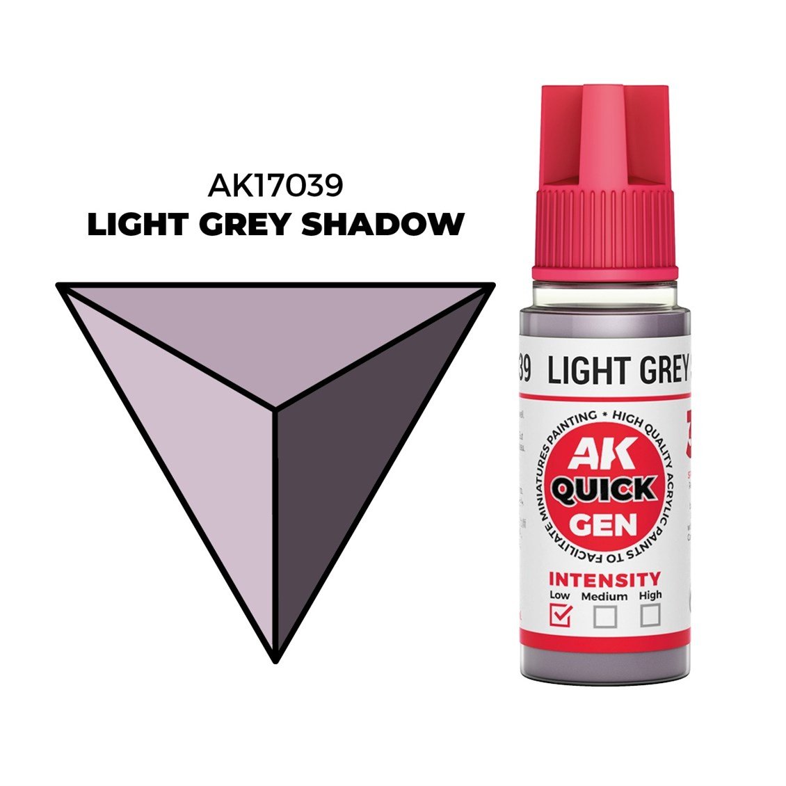 AK 17039 18 ml. Light  Grey Shadow, QuickGen Serisi Akrilik Model Boyası