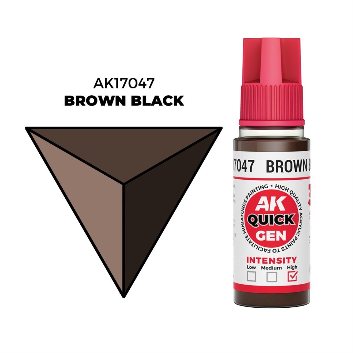AK 17047 18 ml. Brown Black, QuickGen Serisi Akrilik Model Boyası