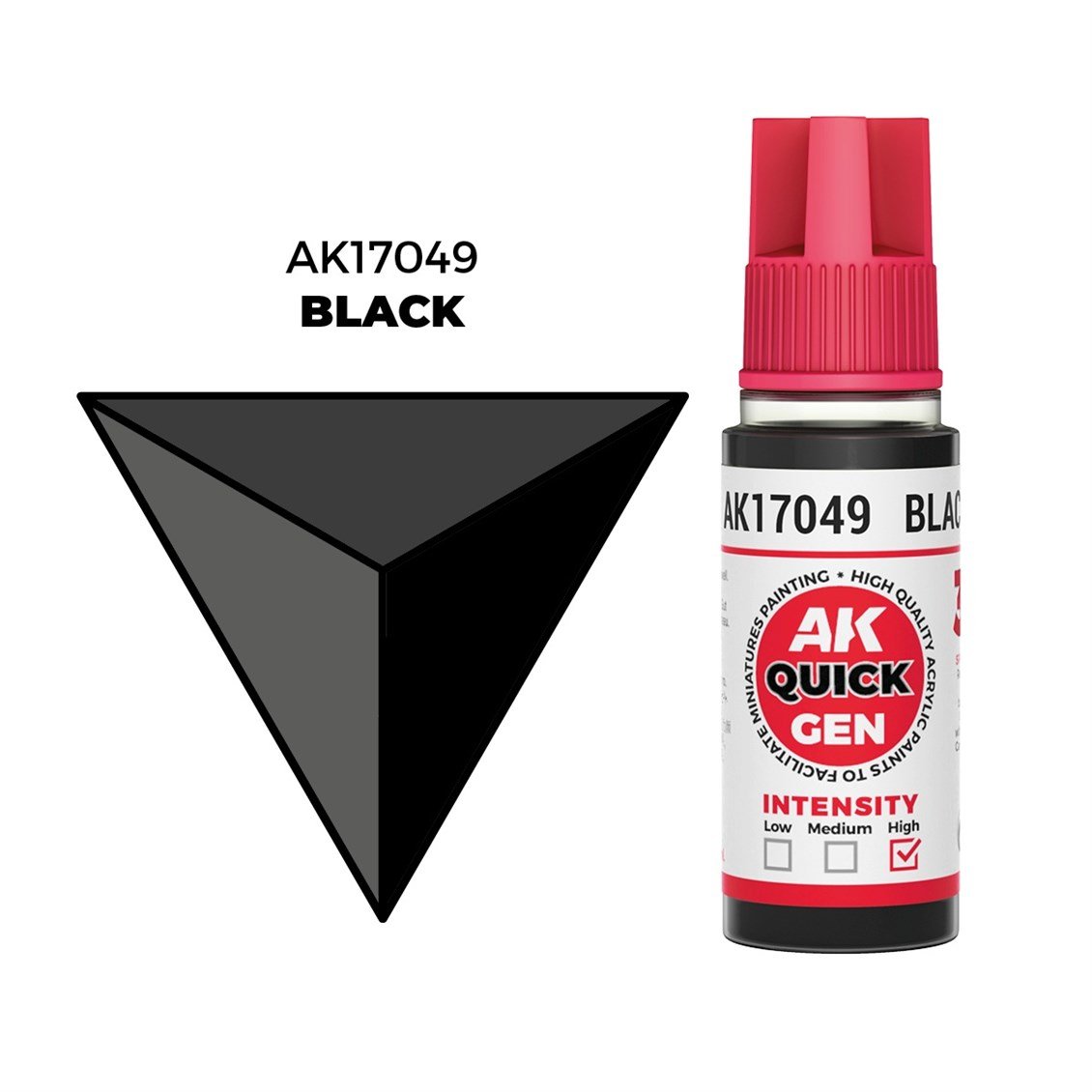 AK 17049 18 ml. Black, QuickGen Serisi Akrilik Model Boyası