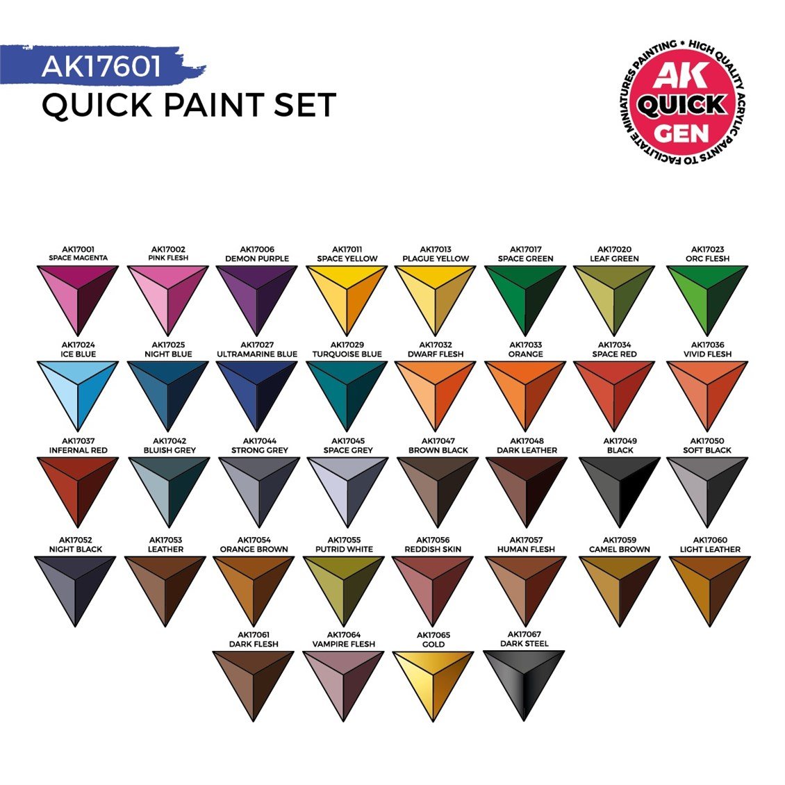AK 17601 36x18 ml. QuickGen Boya Seti ve 2xSentetik Fırça