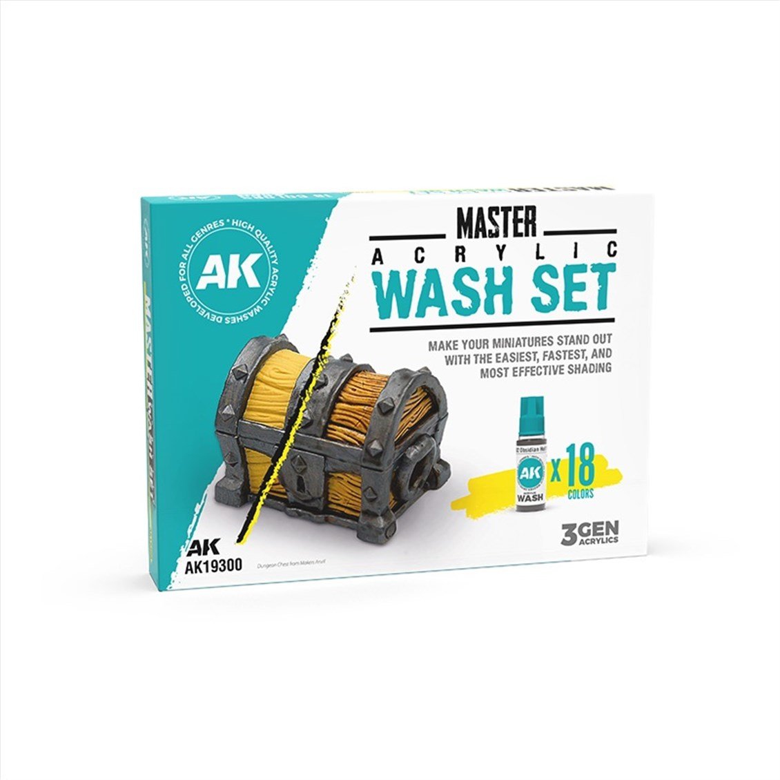 AK 19300 18x18 ml. Komple Akrilik Wash (Yıkama Boyası) Seti