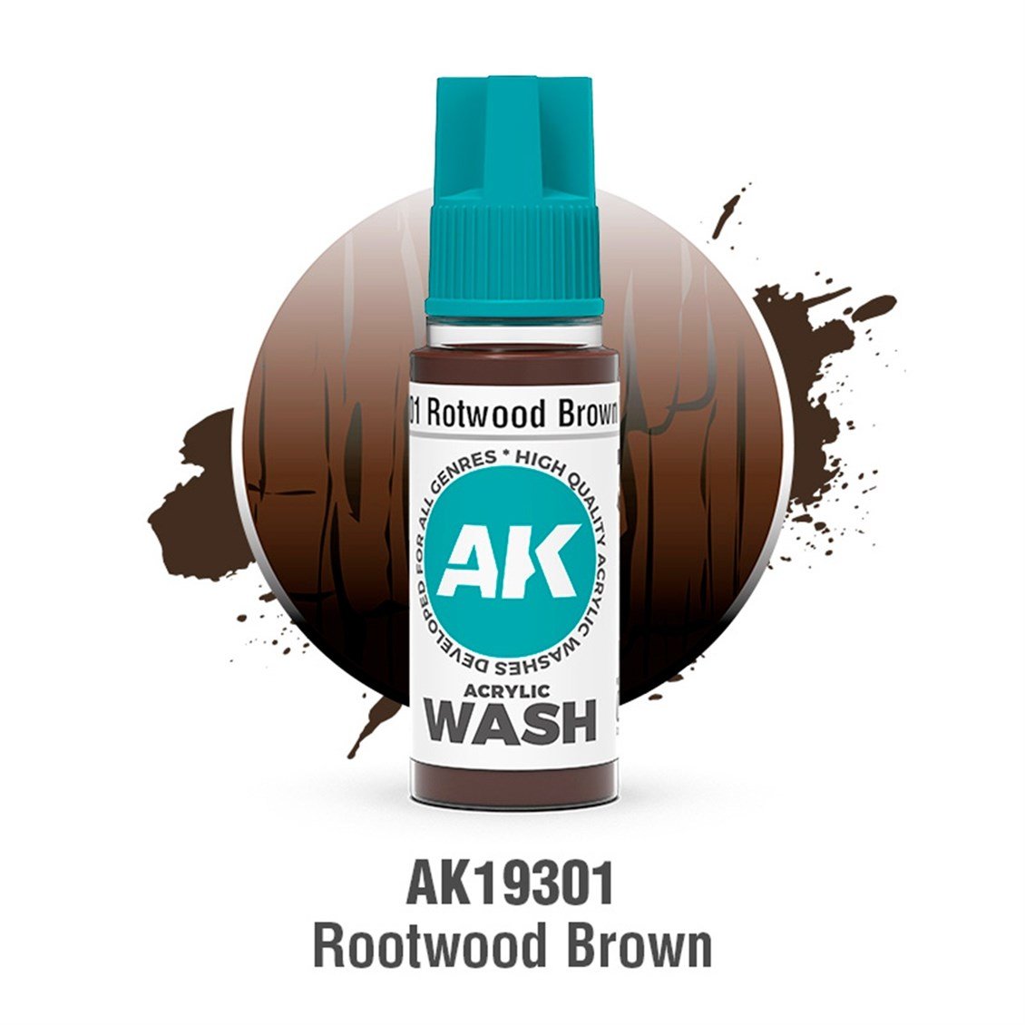 AK 19301 18 ml. Rotwood Brown Akrilik Wash (Yıkama Boyası)