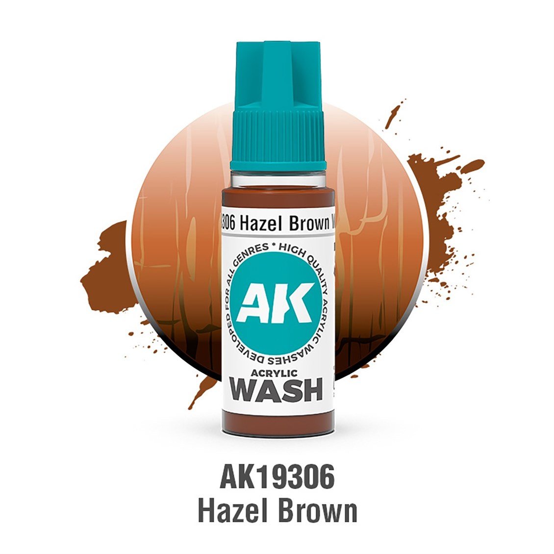 AK 19306 18 ml. Hazel Brown Akrilik Wash (Yıkama Boyası)