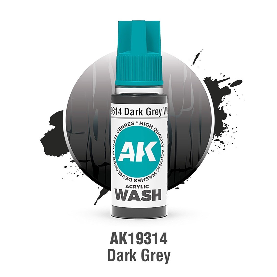 AK 19314 18 ml. Dark Grey Akrilik Wash (Yıkama Boyası)
