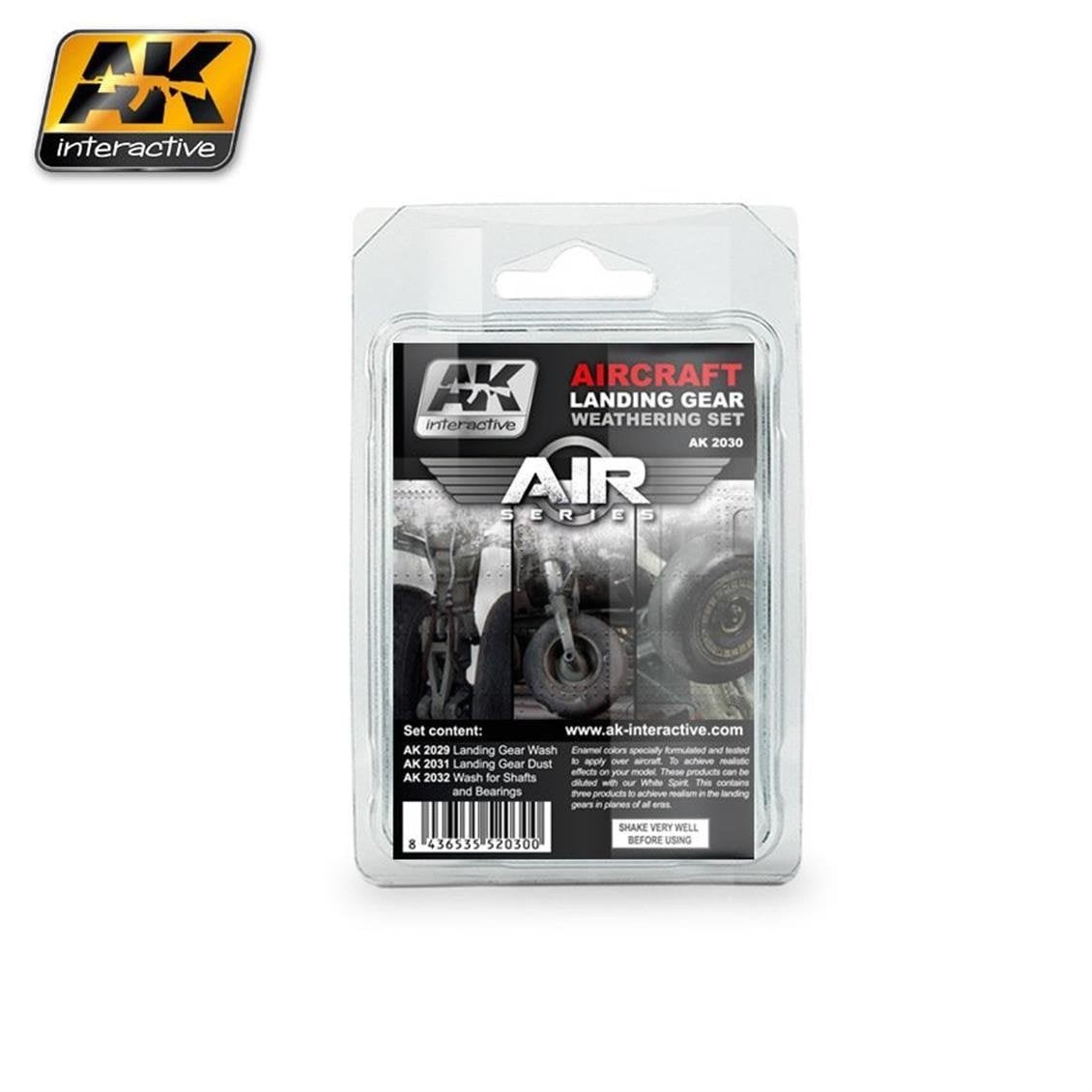 AK 2030 3x35 ml. İniş Takımları Eskitme Efekti, Enamel Model Boyası Seti