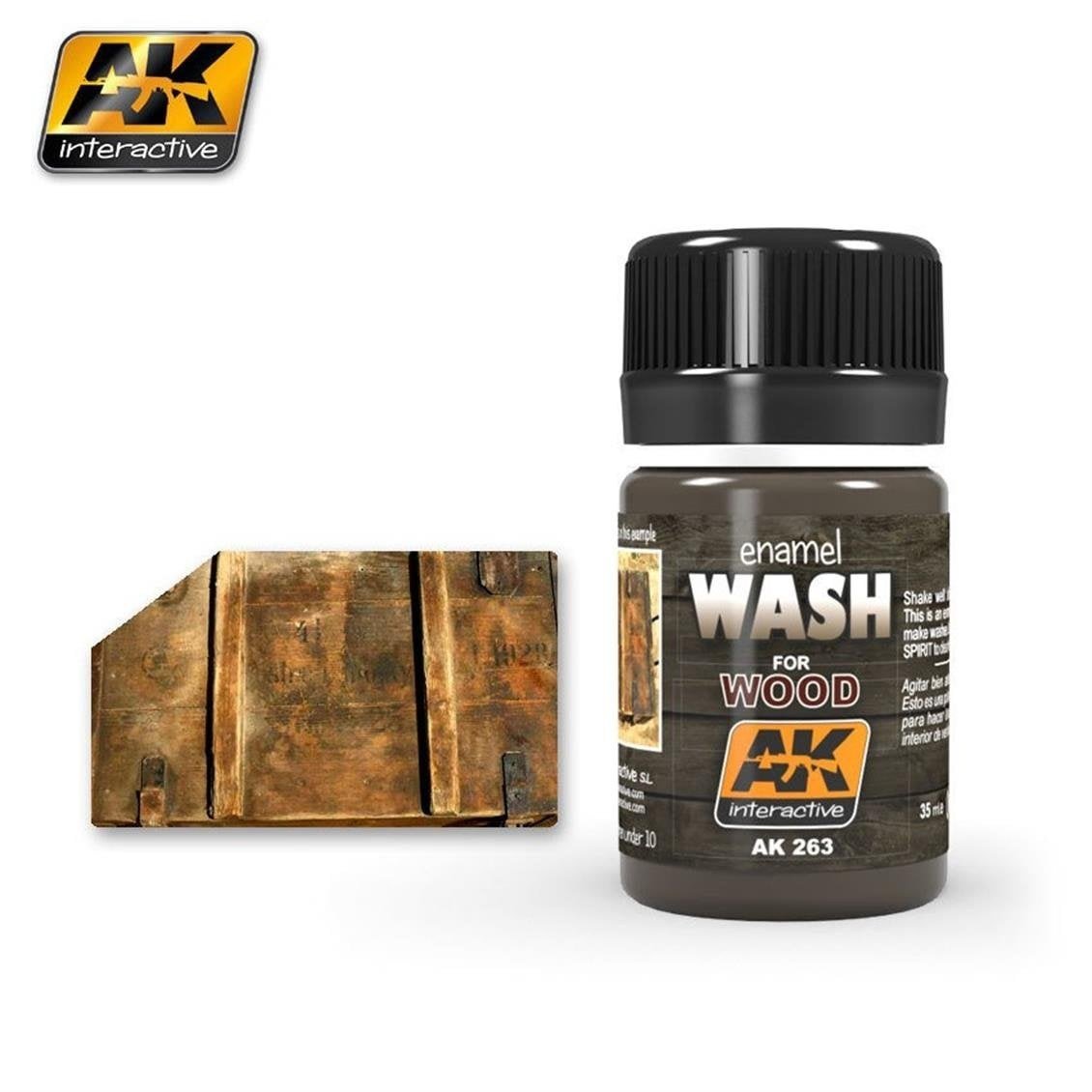 AK 263 35 ml. Ahşap Eskitme Efekti, Wash Serisi Enamel Model Boyası