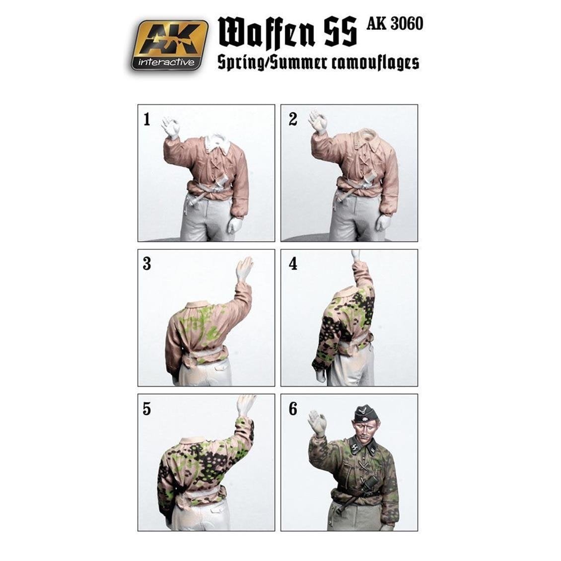 AK 3060 Waffen SS İlkbahar/Yaz Kamuflaj Renkleri Model Boyası Seti 6x17ml