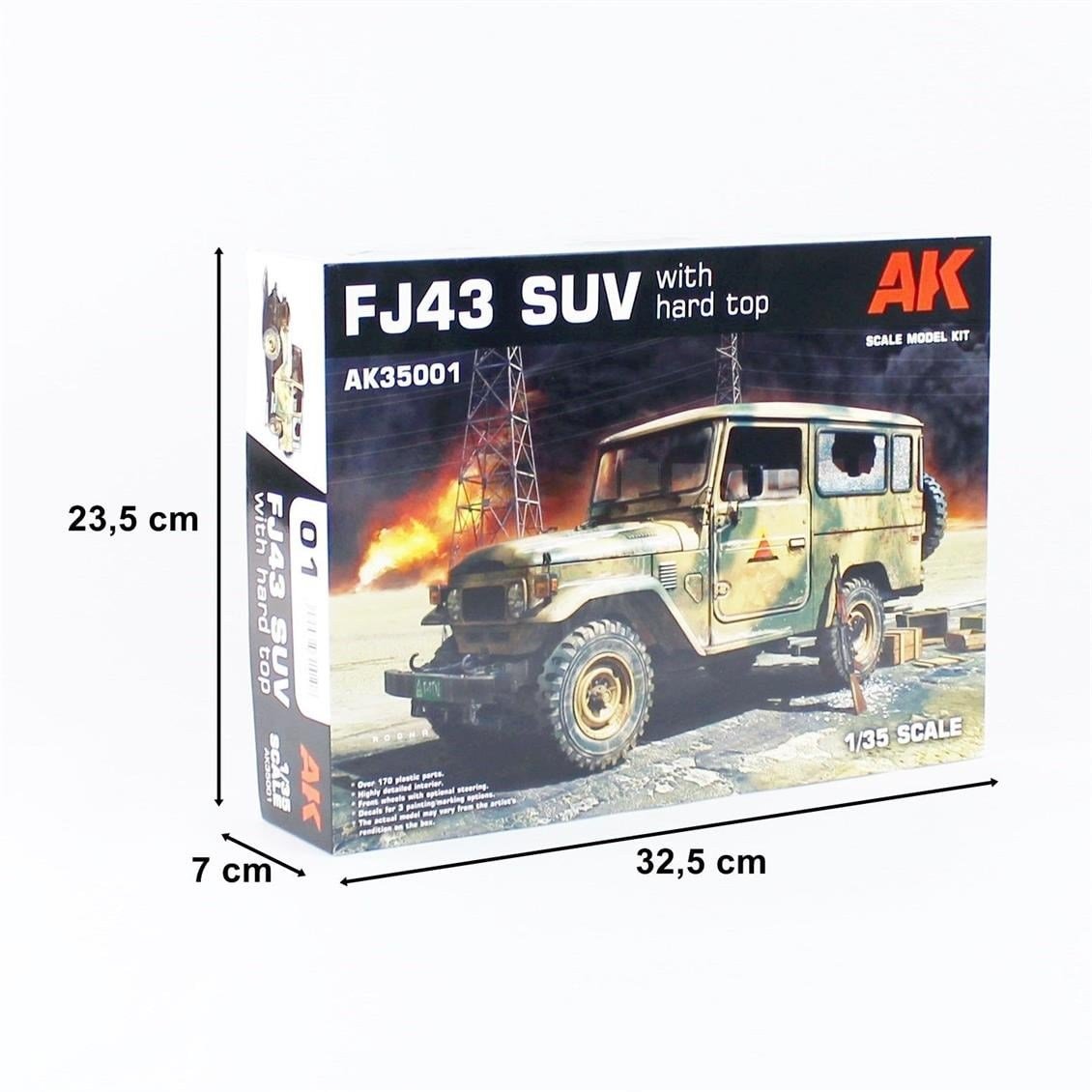 AK 35001 1/35 Ölçek, FJ43 HardTop Cip (SUV), Askeri Araç Plastik Model Kiti