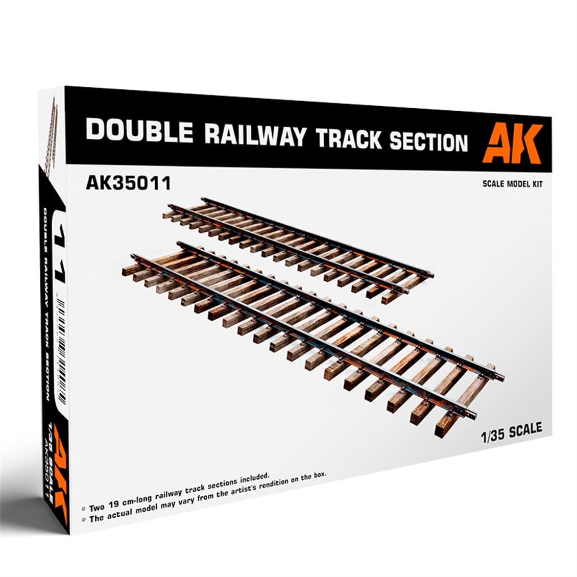 AK 35011 1/35 Ölçek, Düz 19 cm. Tren Rayı,  2 Adet, Plastik Model Kiti
