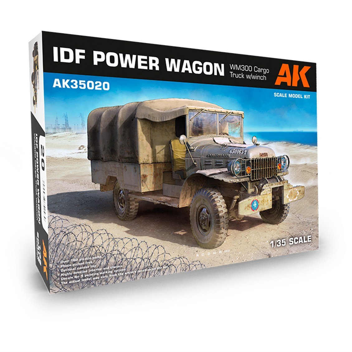AK 35020 1/35 Ölçek, Dodge WM300 Kargo Kamyonu, Plastik model Kiti
