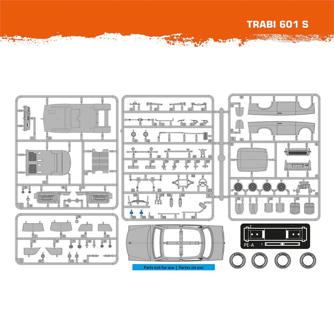 AK 35032 1/35 Ölçek, Trabi 601 S Otomobil, Plastik Model Kiti