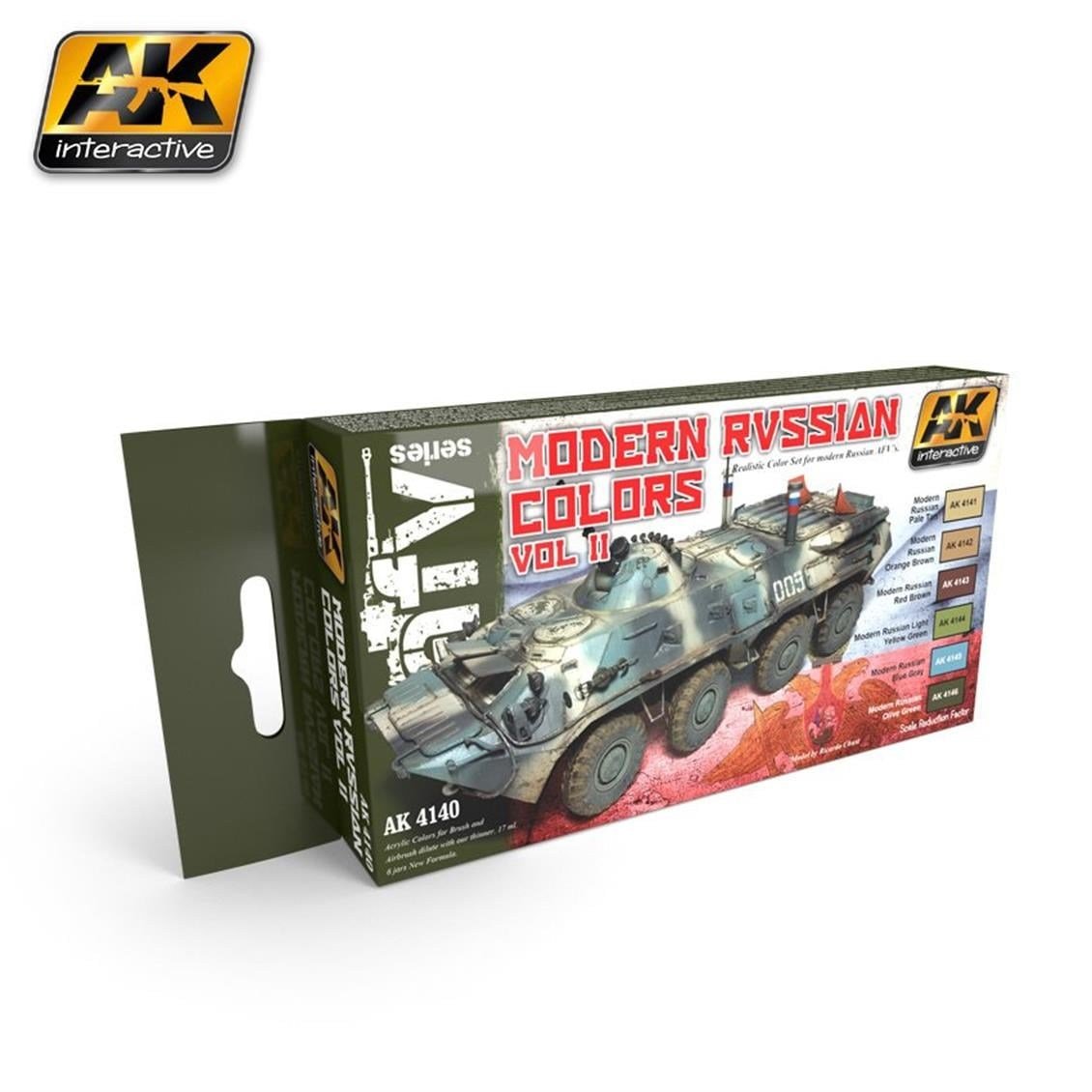 AK 4140 6x17ml. Modern Rus Renkleri-2, Model Boyası Seti