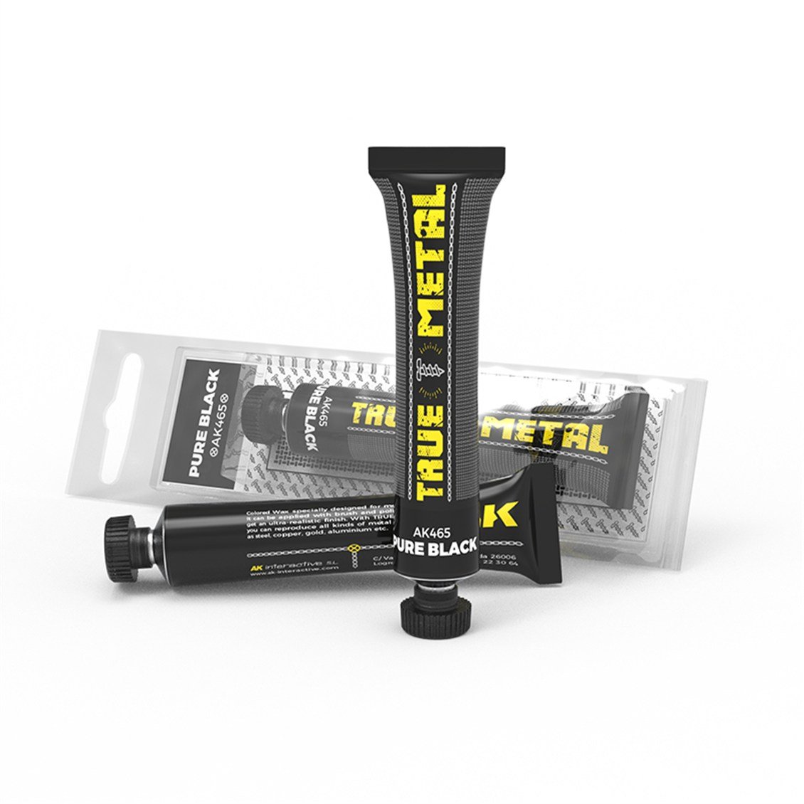 AK 465  20 ml. Saf Siyah, True Metal Serisi Model Boyası