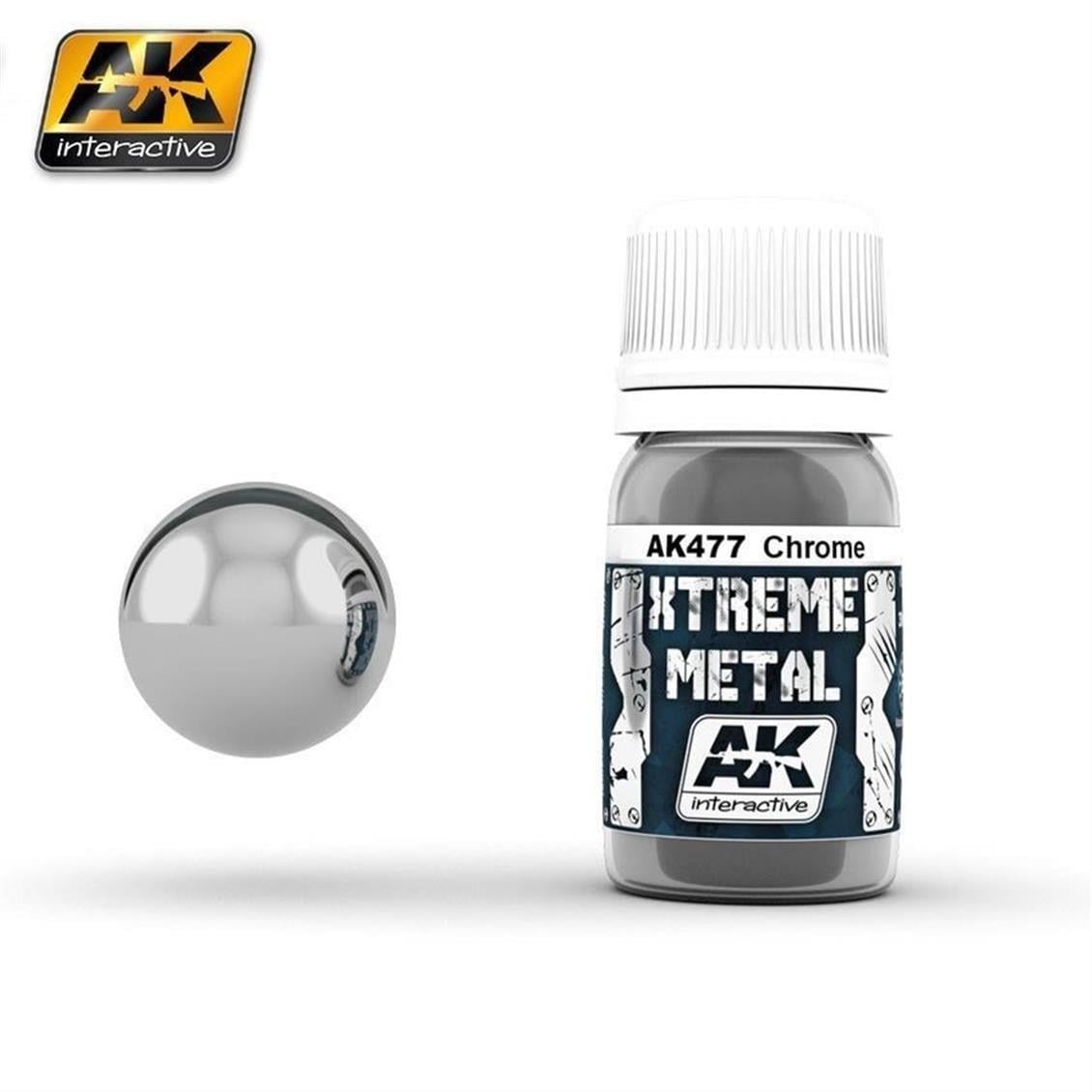AK 477 30 ml. Krom Rengi, Xtreme Metal Serisi Model Boyası